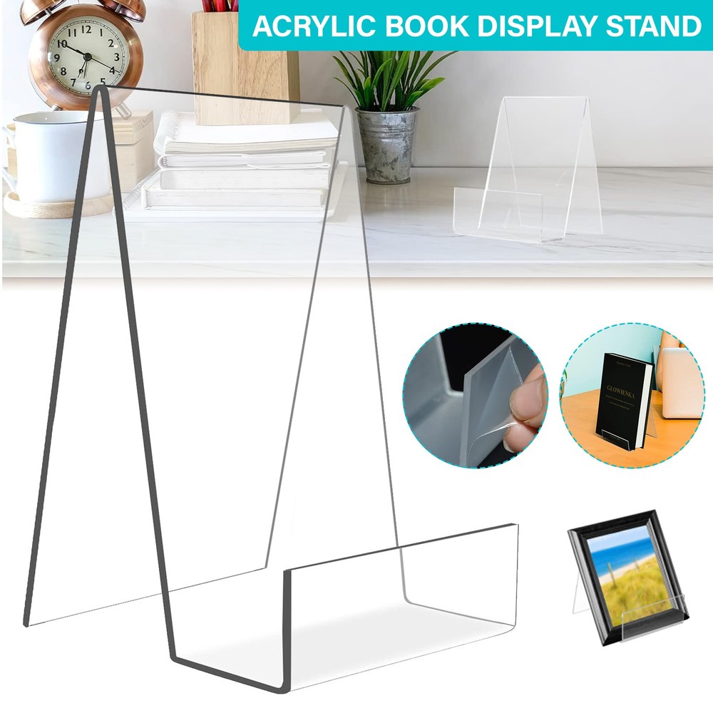 5-20 Pack Acrylic Book Stand, Clear Easel Stand for Display, Book Display Holder
