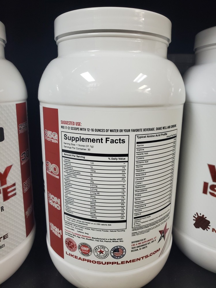 Like A Pro Premium Whey Protein Isolate Milk Chocolate