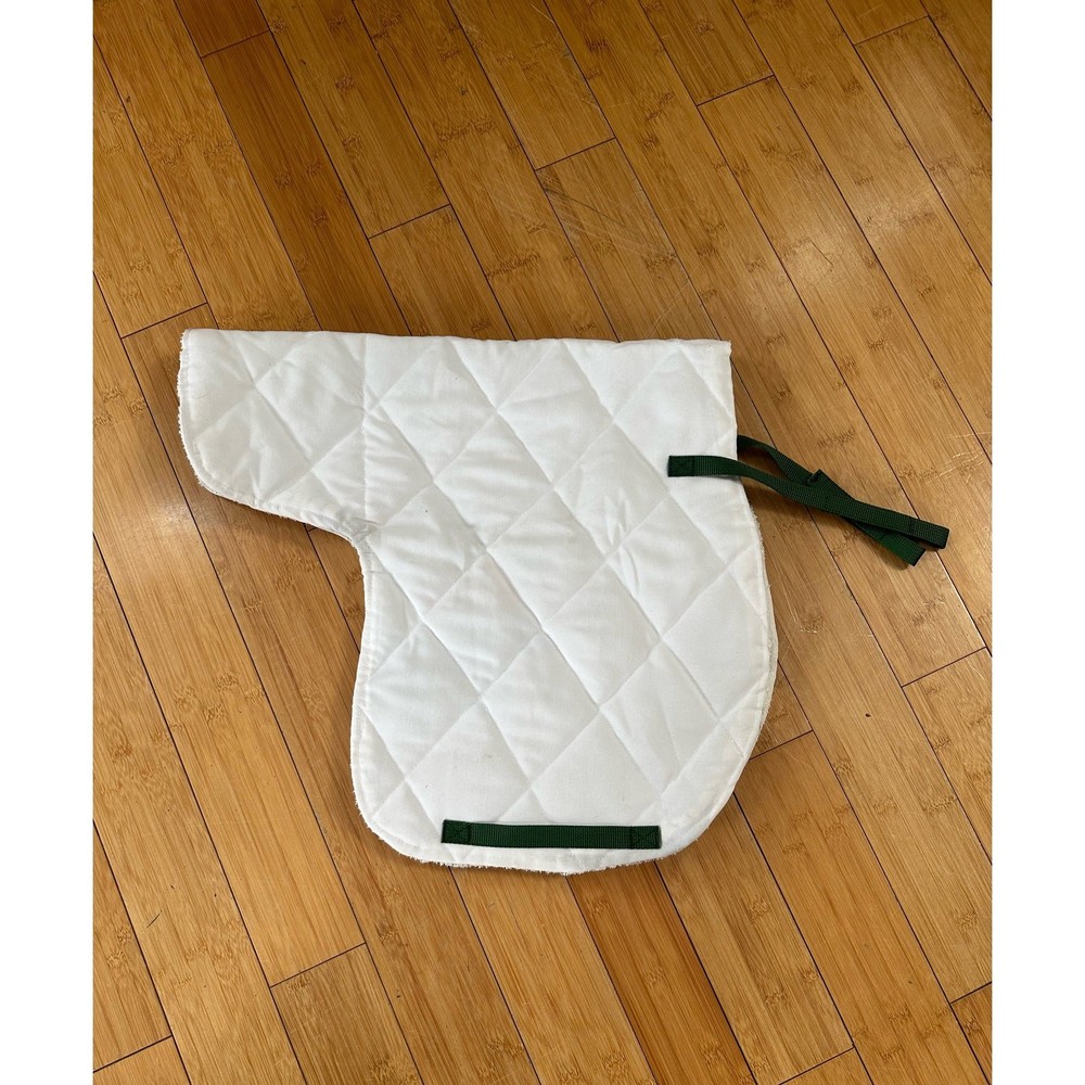 NWOT Solid White w/Green English Saddle Pad