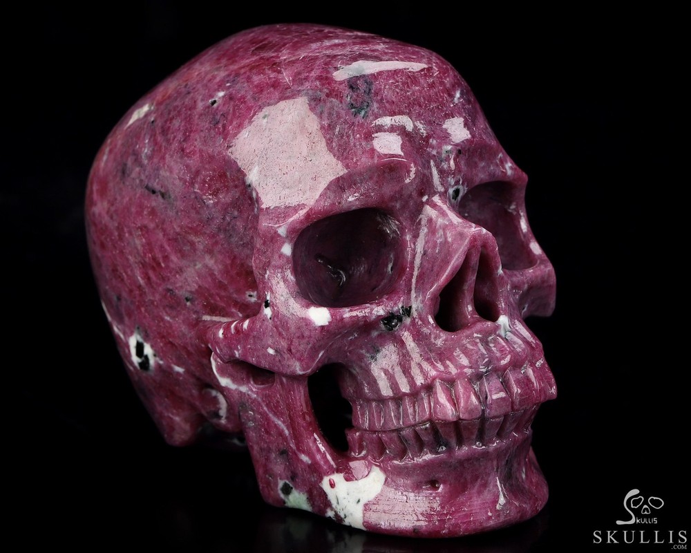 Gemstone 4.3" Ruby Hand Carved Crystal Skull, Super Realistic