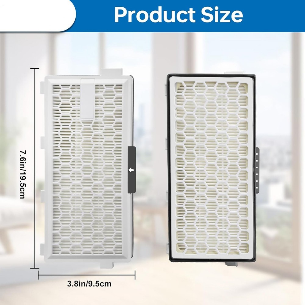 2* HEPA Replacement Filters For Miele AirClean Complete C3, Compact C2