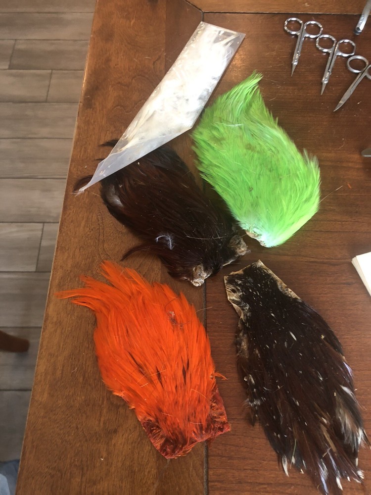 Large Lot vintage fly tying tools Feathers Fur Tools