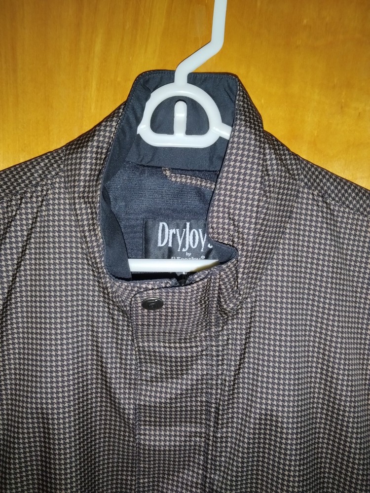 DryJoys Pullover Golf Vest Black Beige Herringbone Design Size Medium