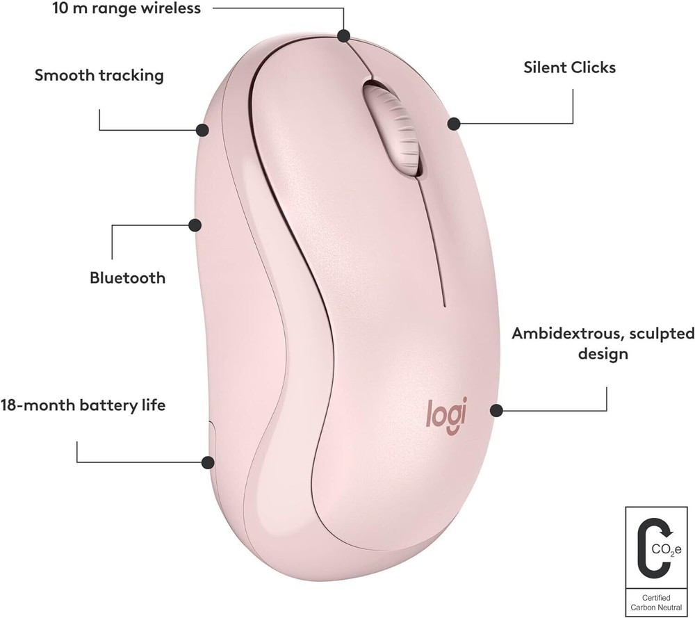 Logitech - M240 Silent Wireless Mouse - Rose 910-007117