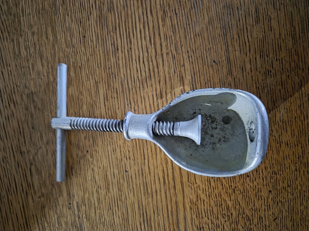 Vintage Walnut Shaped Cast Iron T-Screw Nut Cracker