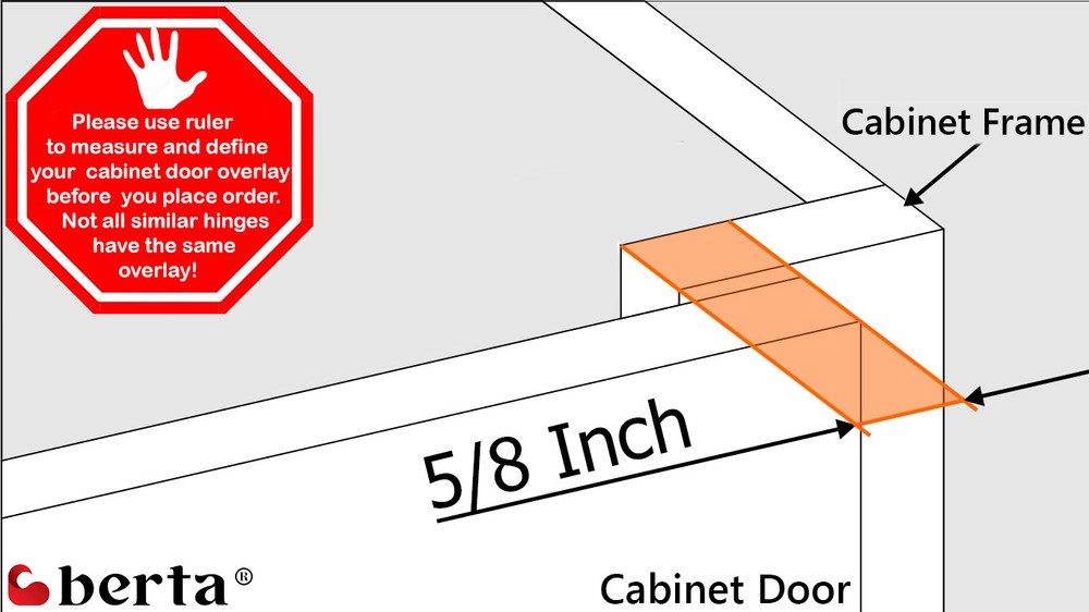 Berta 5/8” Overlay Soft Closing Face Frame Cabinet Door Hinges (50 Pack)