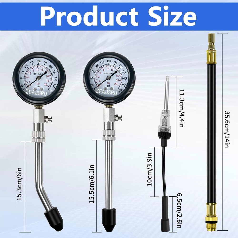 ZEAJSRU Compression Tester with Spark Plug Tester, Automotive Engine...