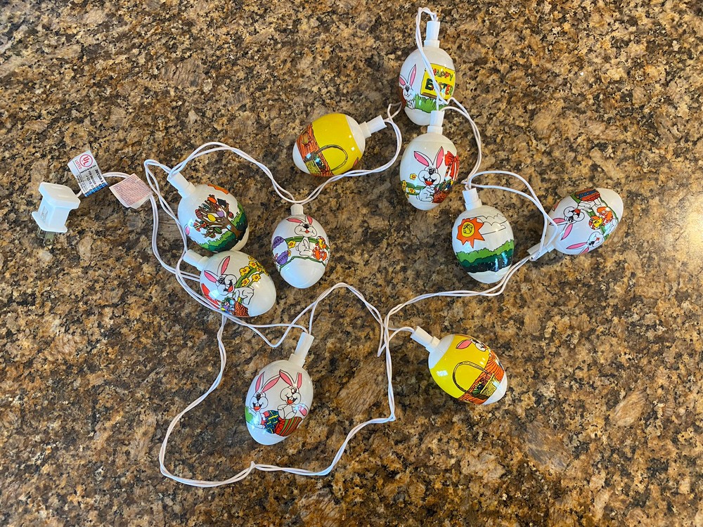 Easter Impressions 10 Decorative Lights Eggs String Lights Vintage (Working)