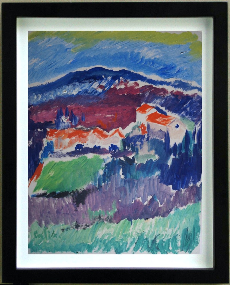 Drawing Gouache Landscape Signed Robert Calix (
