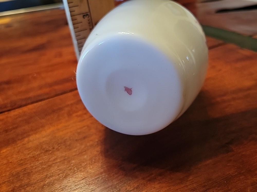 Antique White Hand Blown Bottle With Original Paint