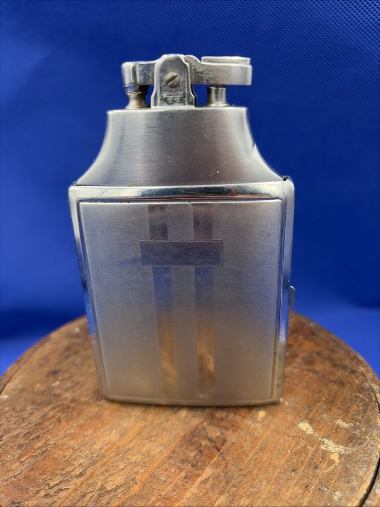 Vintage MCM Ronson Mastercase Cigarette Case Lighter Silver Tone Untested