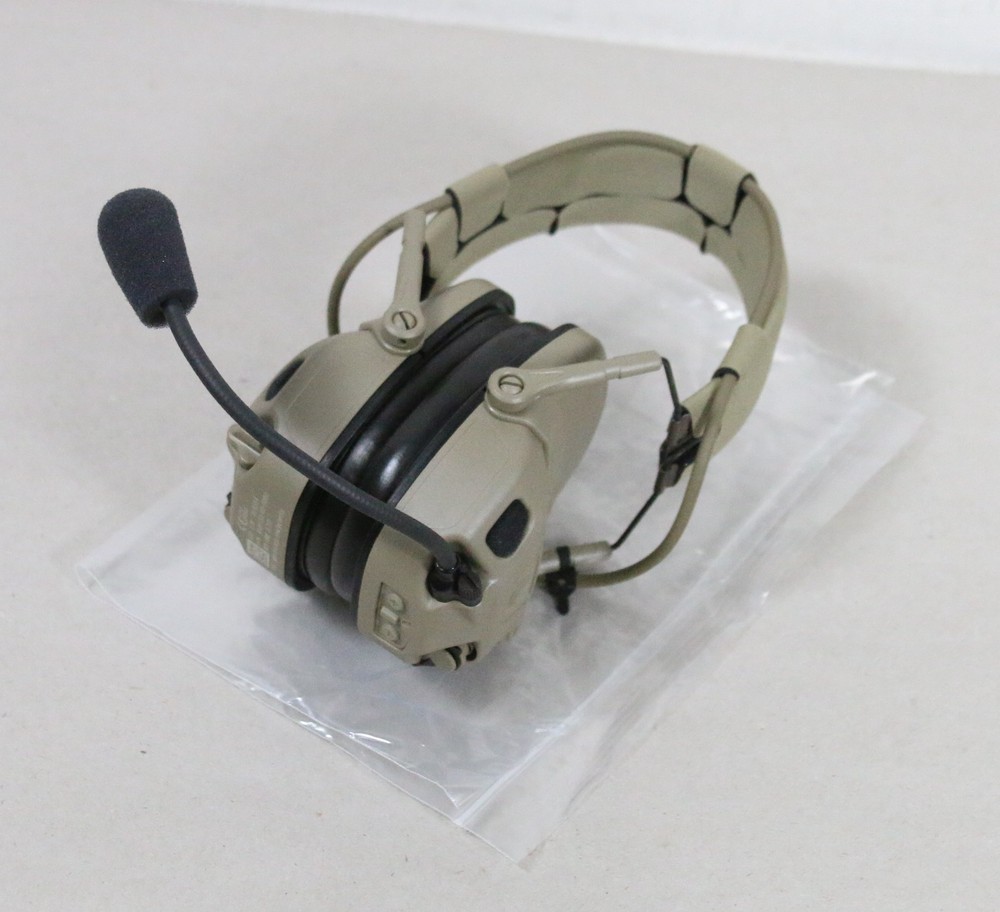 NEW OPEN Ops-Core AMP Communication Headset NFMI Connectorized Tan 499 w/ Mic