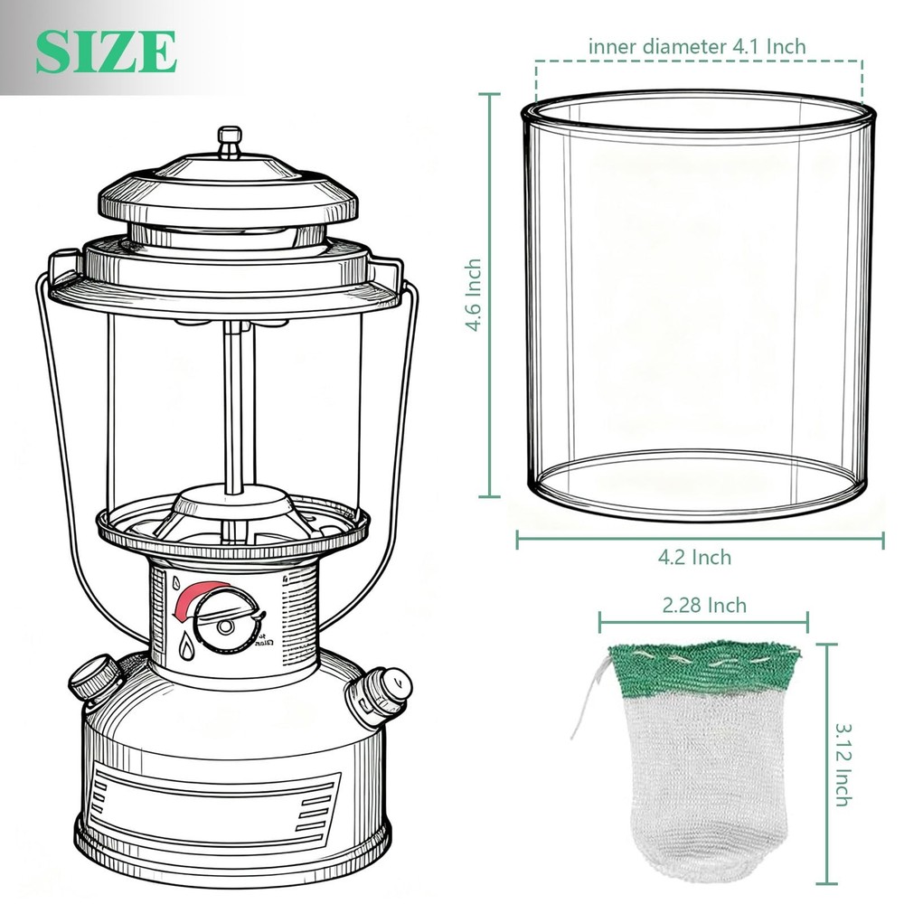 20-Pack Lantern Mantles & Globe Replacement for Coleman Camping Lanterns