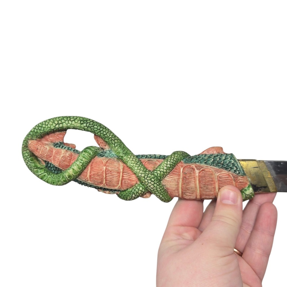 Chinese Dragon Hidden Dagger Decorative Multicolor 15” READ