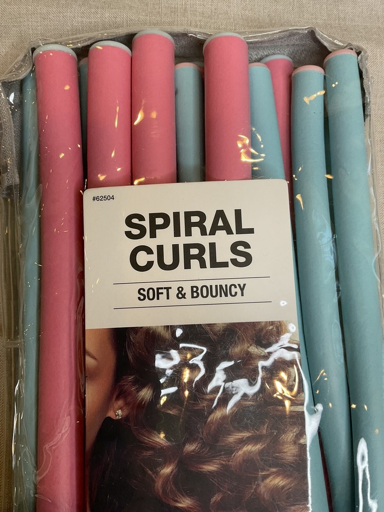 Conair Spiral Curls 18 Spiral Rollers Blue Pink