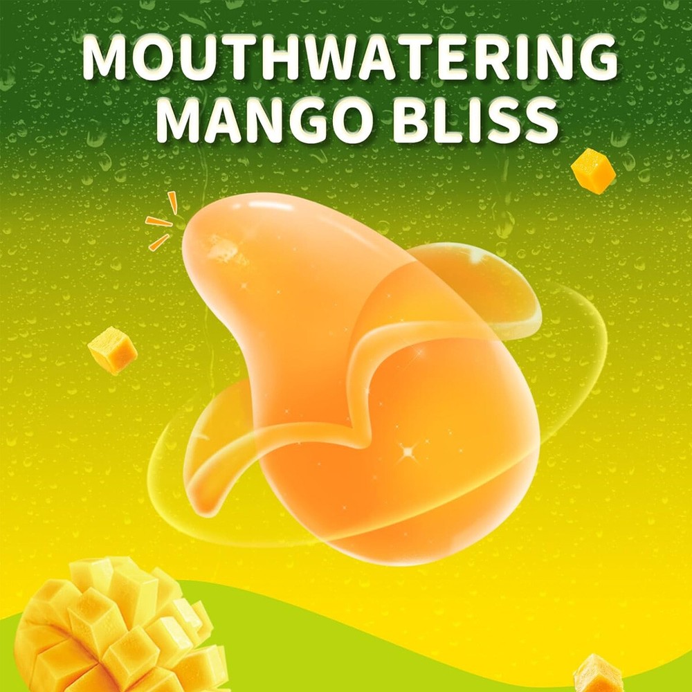 2 Pack Peelable Mango Gummy Candy Real Fruit Juice Peeling Candy Resealable Bag