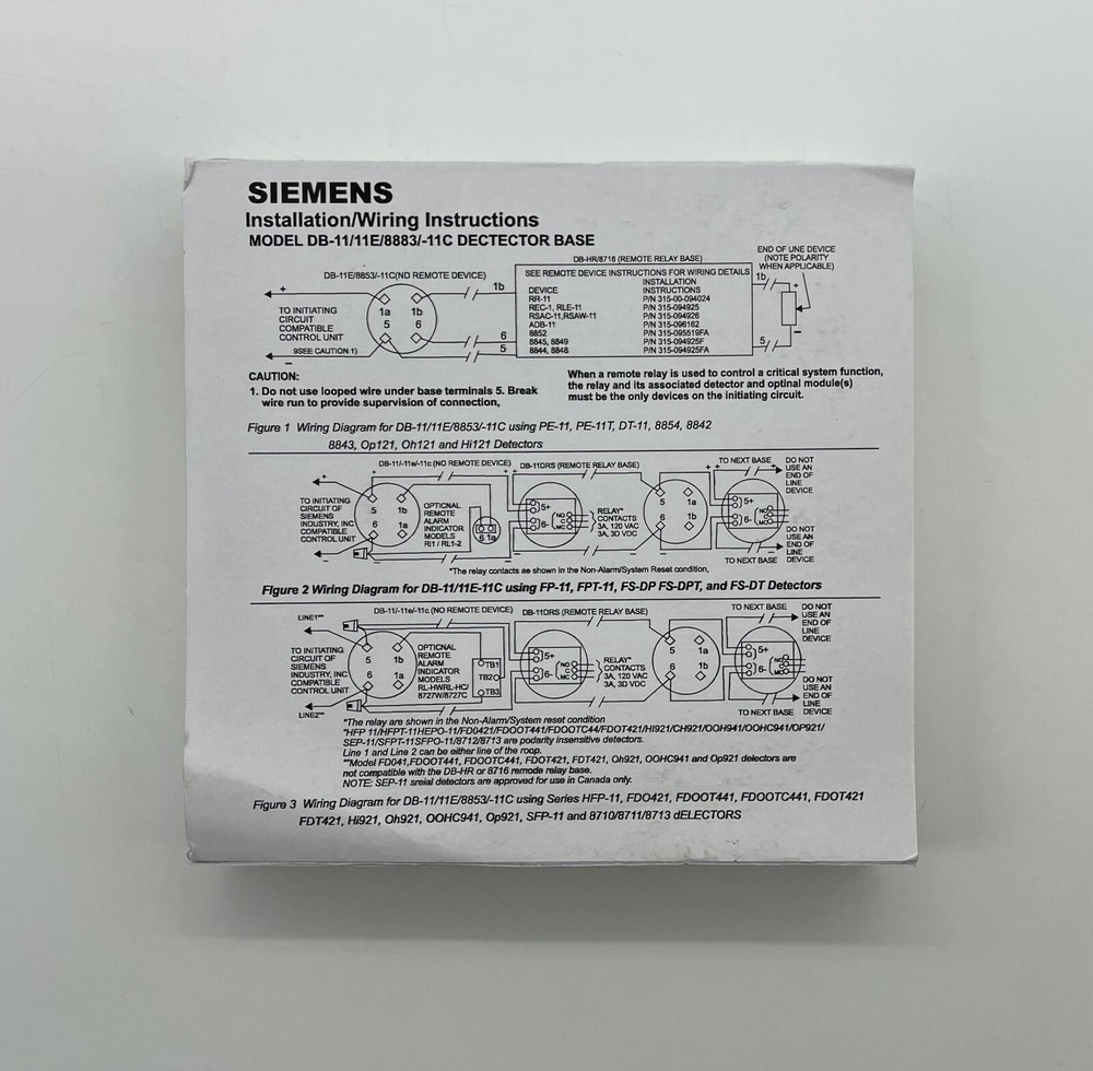 Siemens DB-11E Standard Base - Same Day Shipping (SEALED)