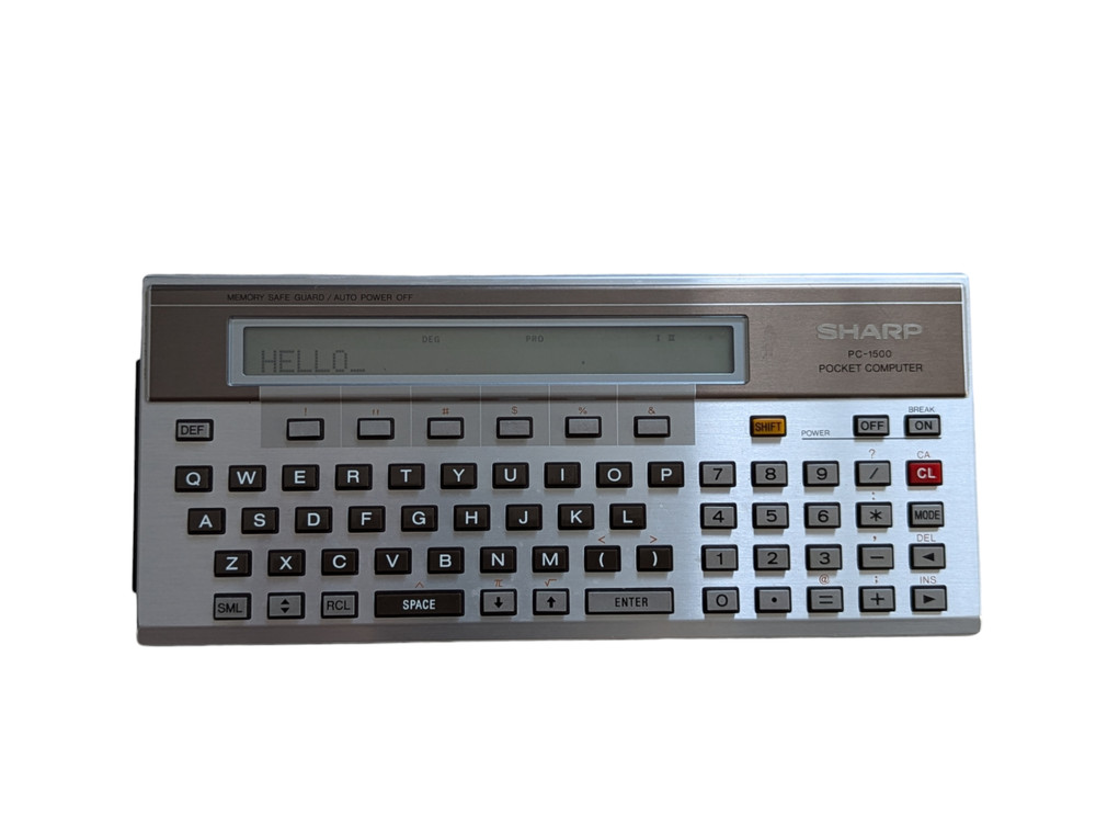 Sharp PC-1500 Pocket Computer Calculator Tested W/ Case & Memory Card Vintage
