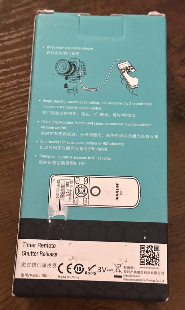 AODELAN Camera Remote Control Wireless Shutter Release with Cords New!