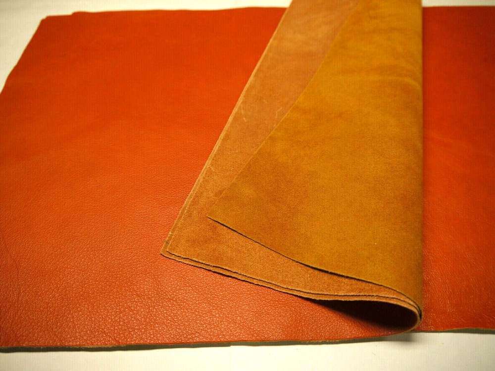 Leather panels 3 Pieces 18" x 24" first Quality ORANGE