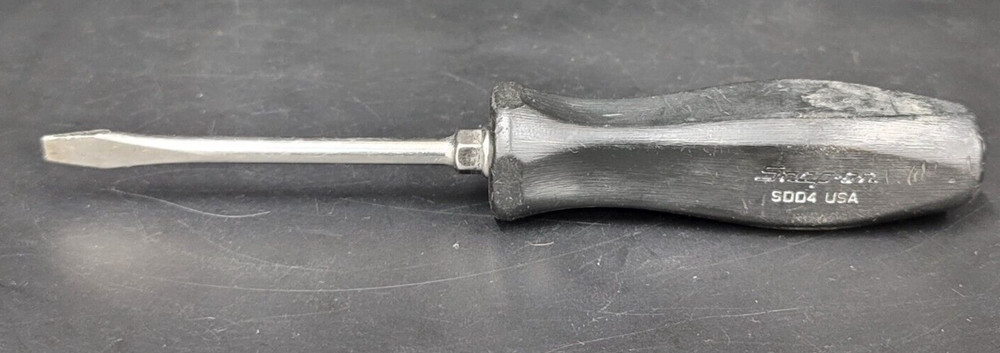 Snap on Tools Black Hard Handle 1/4" Flat Head Screwdriver SDD4