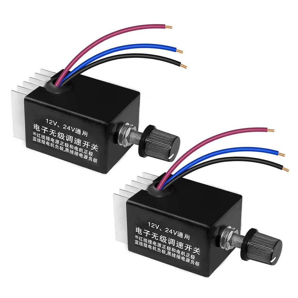 2 PCS 12V 24V DC Motor Speed Controller Adjustable Knob Electronic Regulator