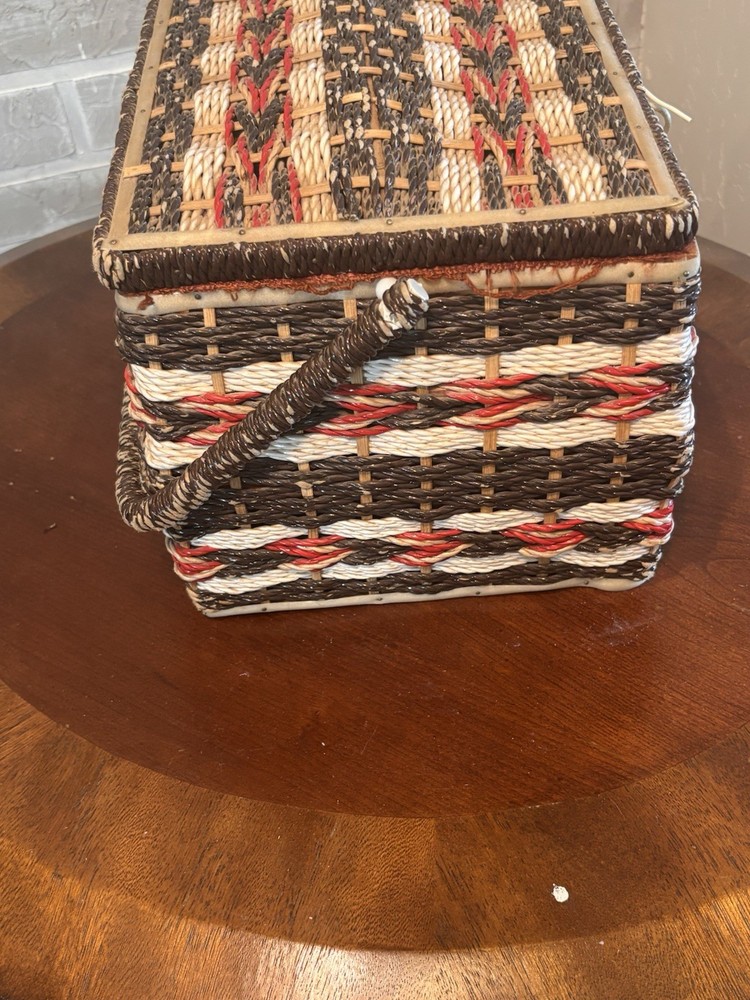 Vintage Sears Woven Sewing Basket