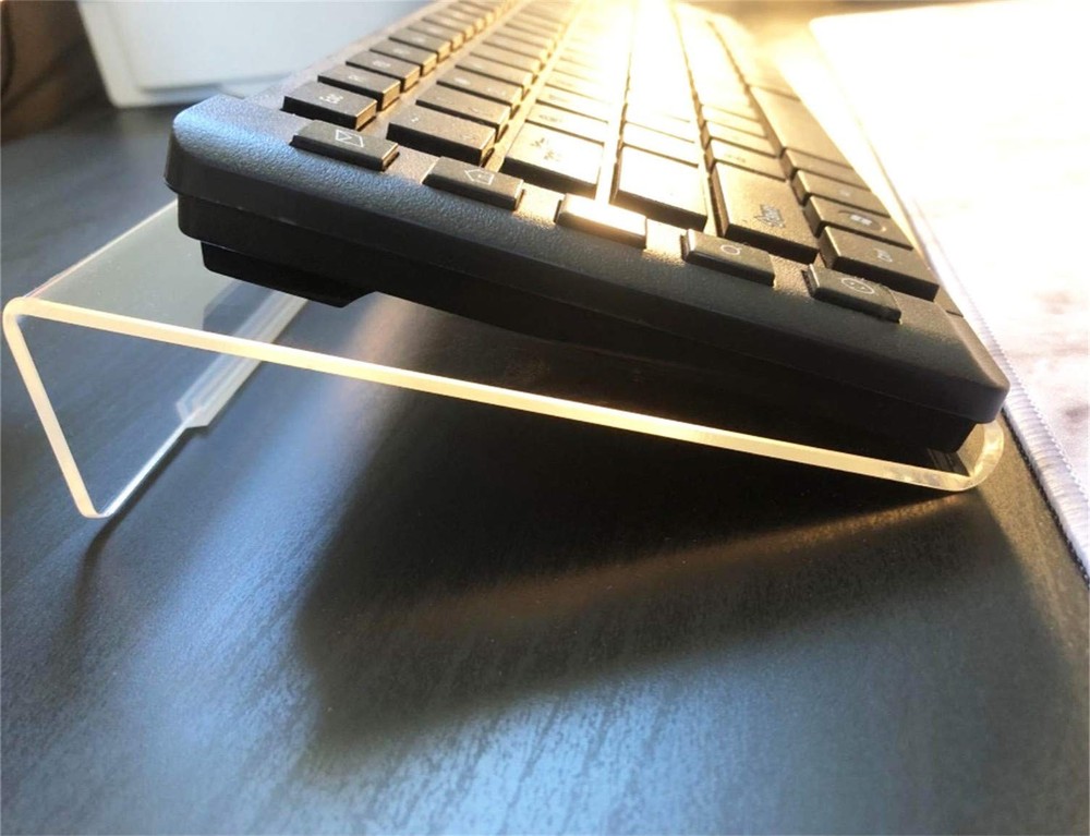 Clear Acrylic Computer Keyboard Stand PC Holder Tilted Riser Ergonomic Desk