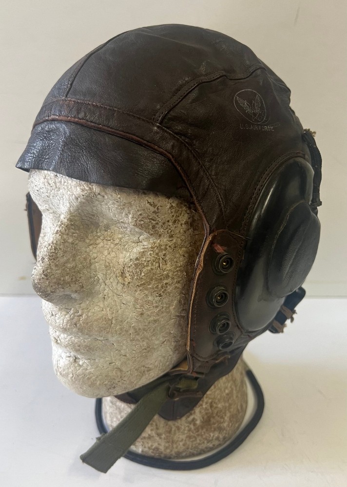 AIR FORCE TYPE A-11 LEATHER HELMET W/RECEIVERS