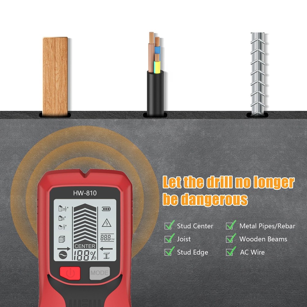 Stud Finder Wall Scanner - Electronic Stud Detector with Upgraded Smart Senso...