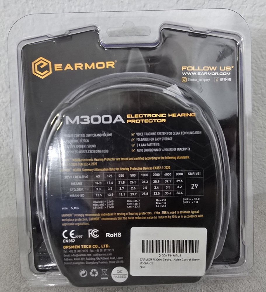 Earmor M300A Electronic Hearing Protector Brown