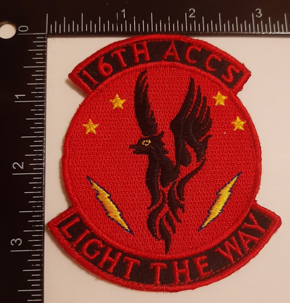 USAF US Air Force 16th ACCS Airborne Command Control Squadron Hook & Loop Patch