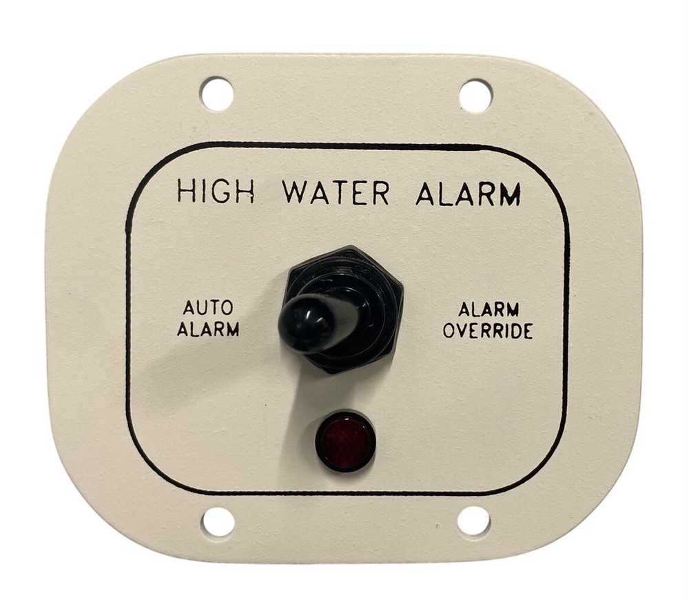 Boat High Water Alarm Switch Panel w/ Red Light, 3.5 in x 3 in
