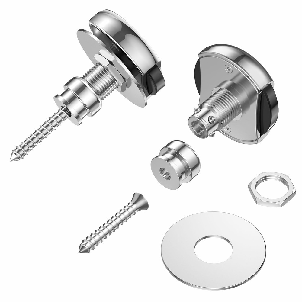Guitar Strap Button Locks Quick Release Security Retainer Anti-Rust Metal Silver