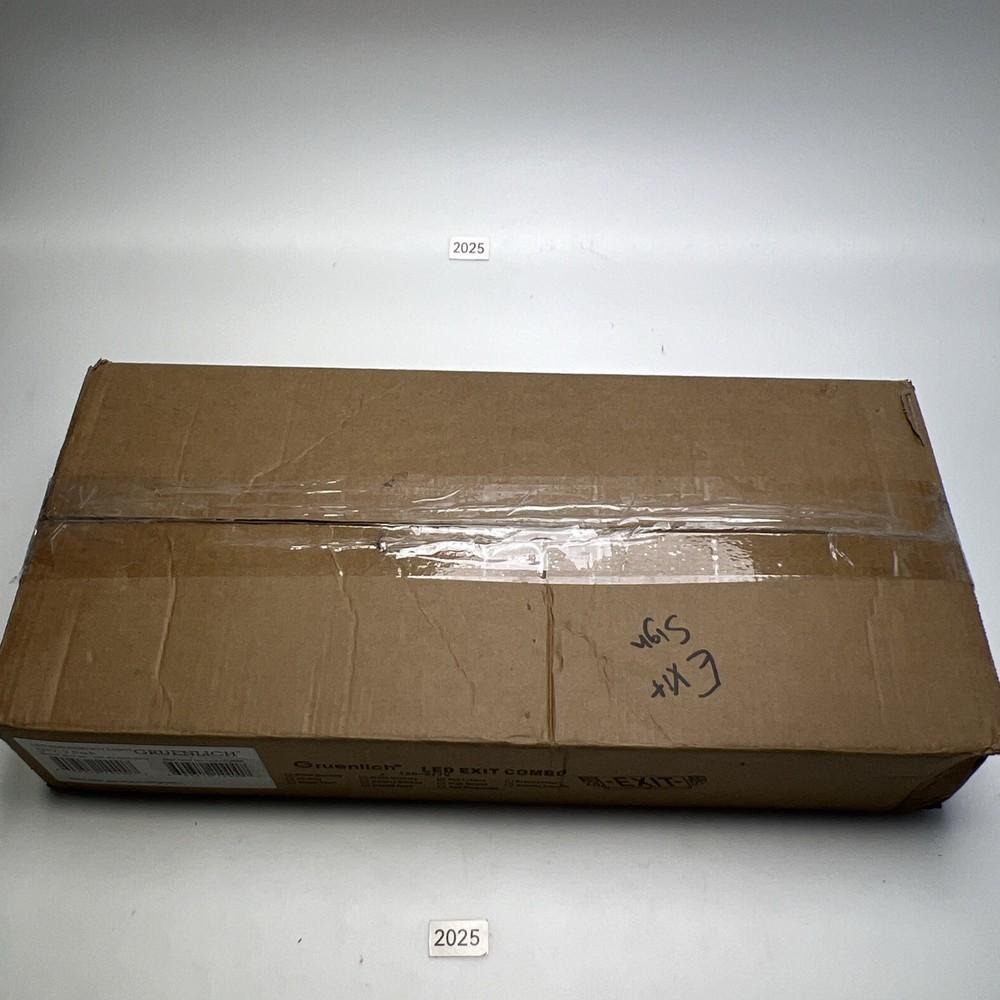 2 Gruenlich Doble Sided LED Exit Sign Emergency Combo Light Adjustable Heads