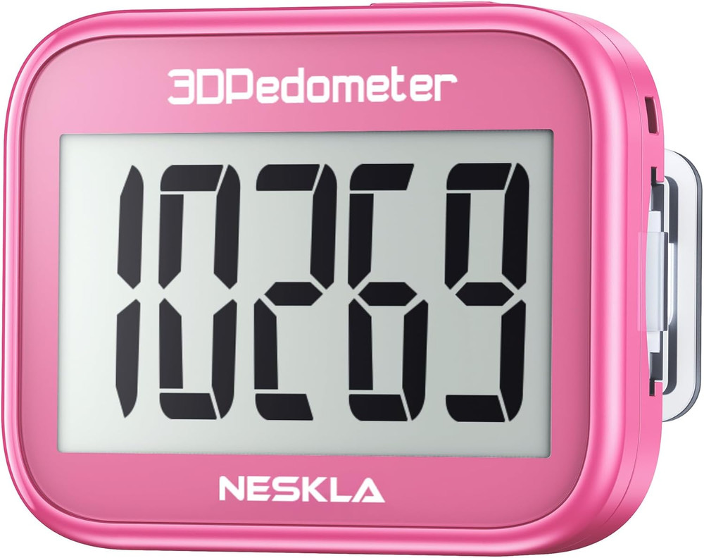 3D Pedometer for Walking, Simple Step Counter with Large Digital Display, Step T