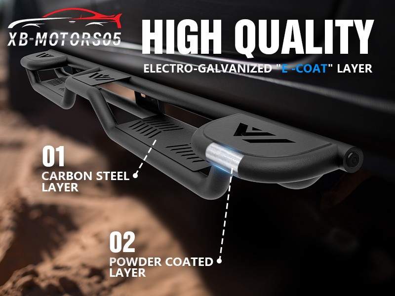 For Ram 1500 Double/ExtendedCab 2002-2008 3- Raised Steps Side Running Boards