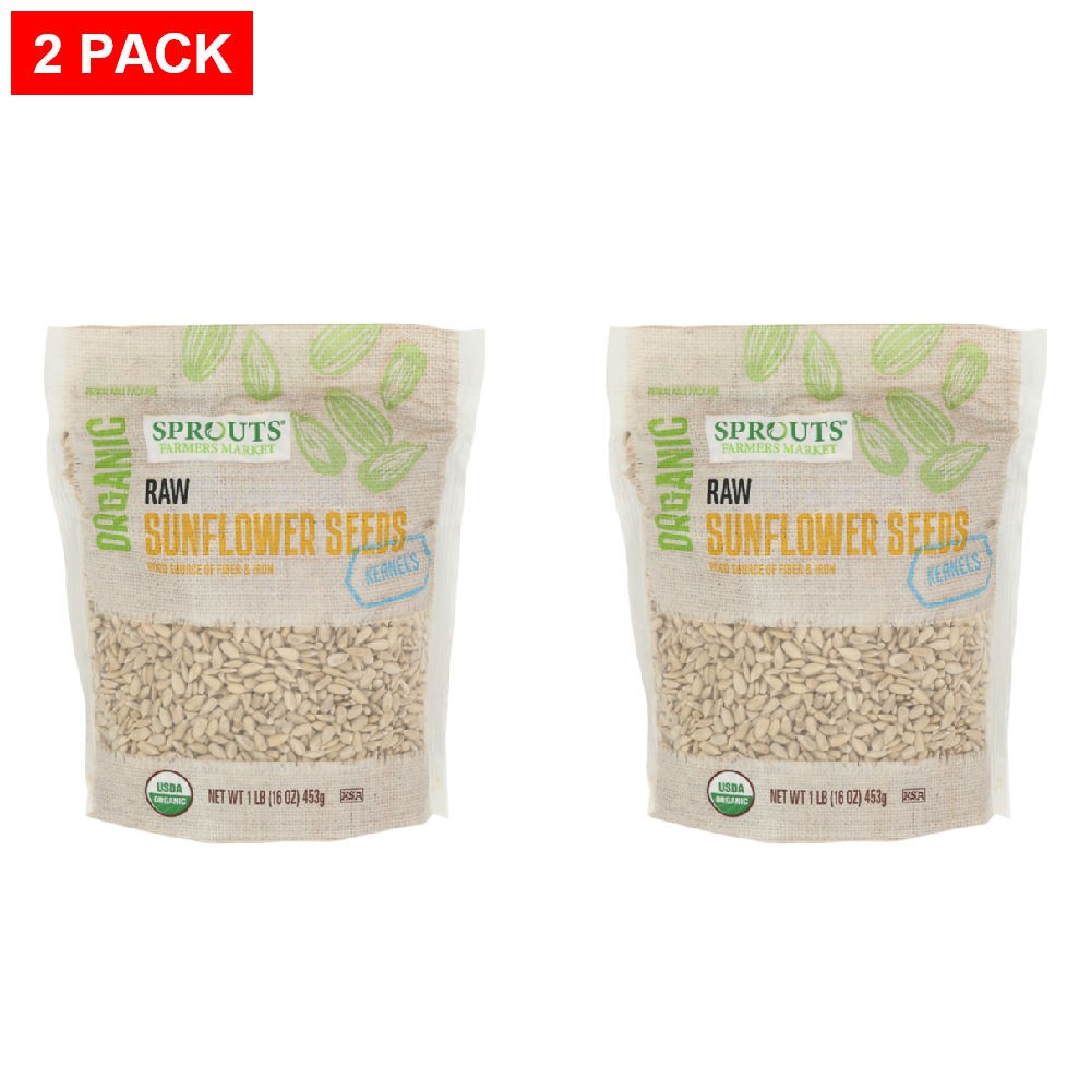 2 Pack - Sprouts Organic Raw Sunflower Seed Kernels 16 oz