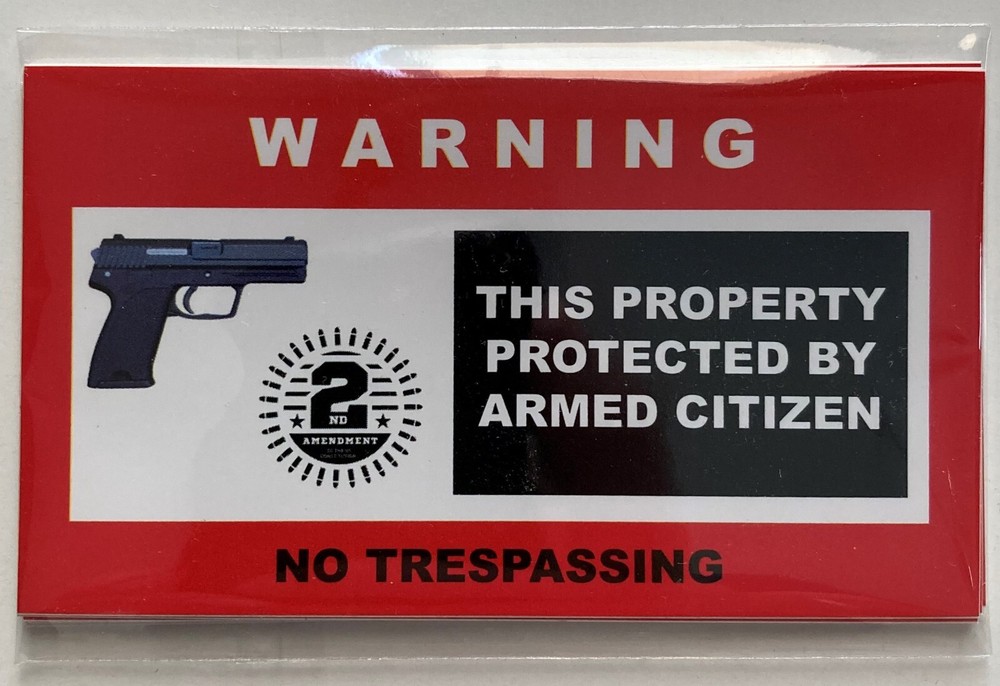 Protected By Armed Citizen Warning Stickers / 6 Pack + FREE Shipping
