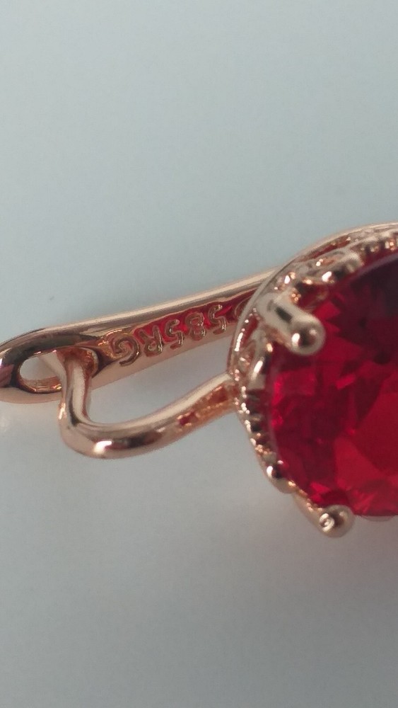 Vintage 1990s 14 Ct Rolled Gold Ruby Earrings-Hallmarked 585 RG!.