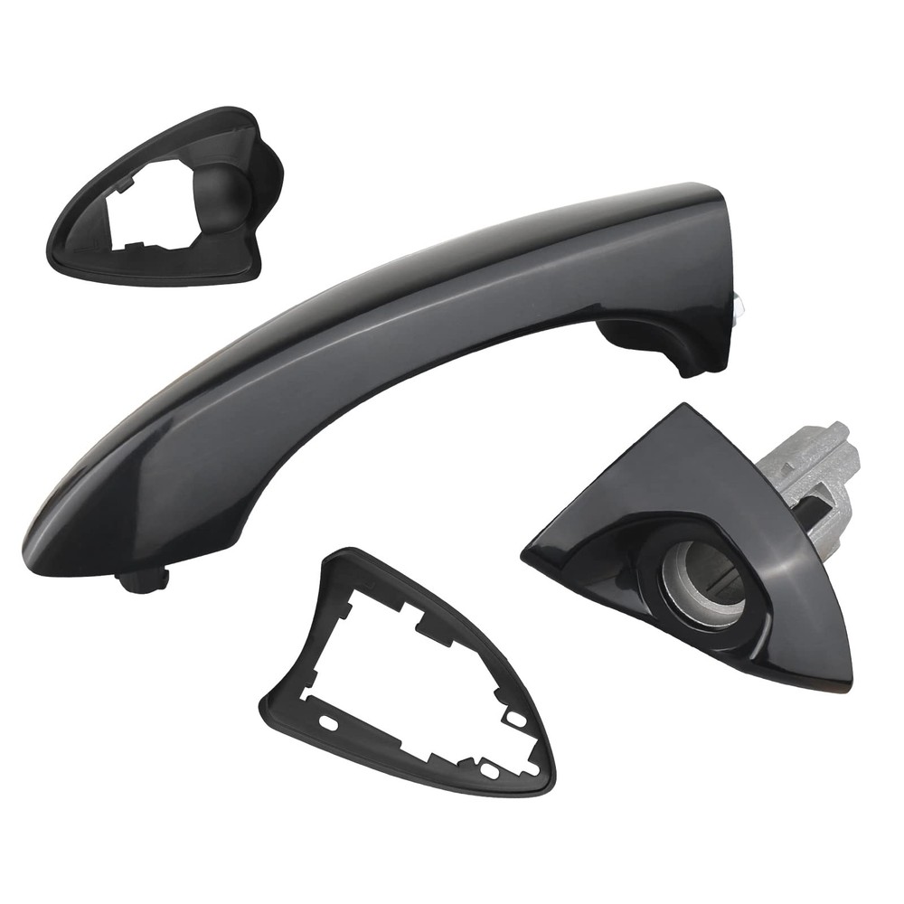 APPERFiT Exterior Door Handle Smooth Black for Front Black-FL
