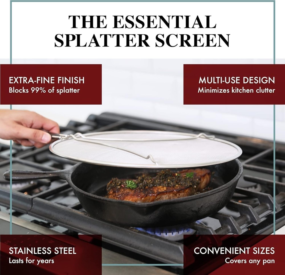 Protector contra salpicaduras para sartén - Protector contra salpicaduras de gra