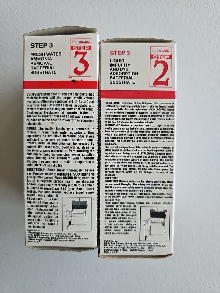 AquaClear 200 Step 2 Activated Carbon Insert + Step 3 Ammonia Remover Fish Tank