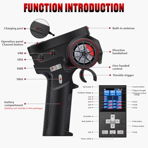 GOUPRC Racing RC Transmitter Screen Remote Controller 8CH 2.4GHz & Receiver
