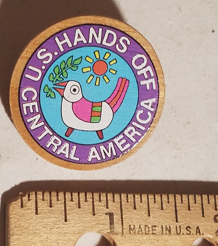 U.S. Hands Off Central America Pinback Button