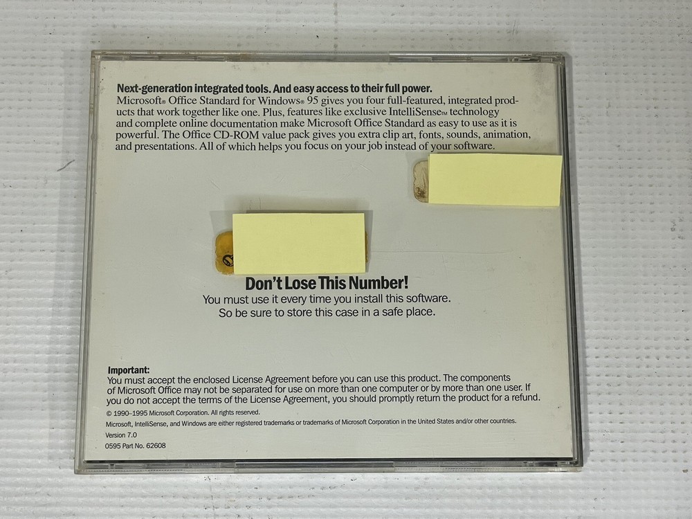 Microsoft Office Standard Disc for Windows 95 w/ Key