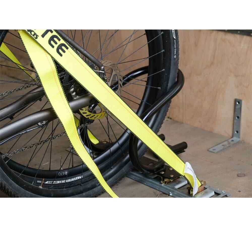 (2 Pack) 7" Motorcycle Wheel Chock Steel for E-Track / X-Track System - Black