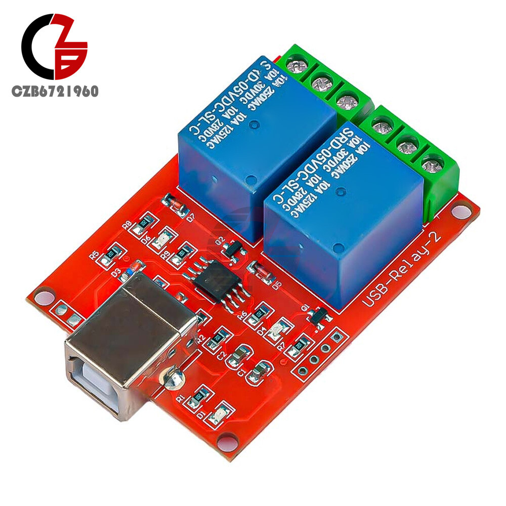 2 Channel USB Relay Module DC 5V Programmable Computer Control For Smart Home
