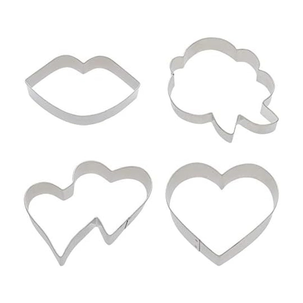 Valentines Cookie Cutter Kit, 19-Piece, Silver