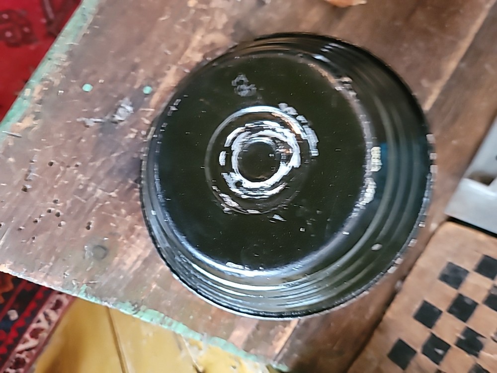 Toleware Candlestick Painted Pushup Loop Tin Handle 7 1/2"